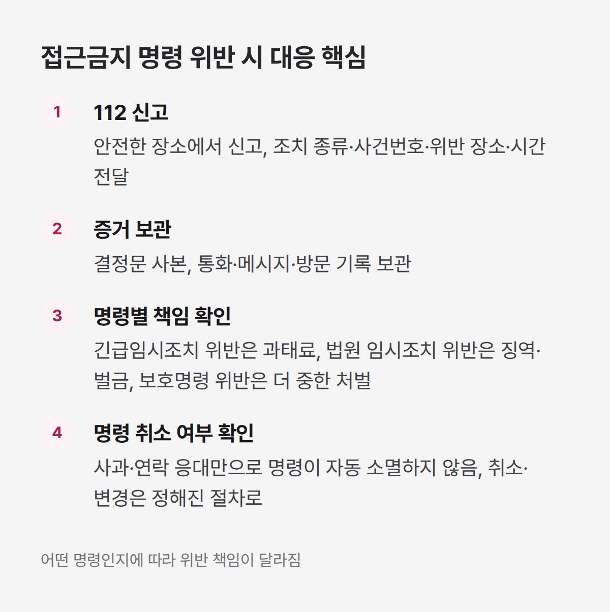 가정폭력 접근금지 위반 대응 핵심 4가지, 신고부터 명령 유지 확인까지