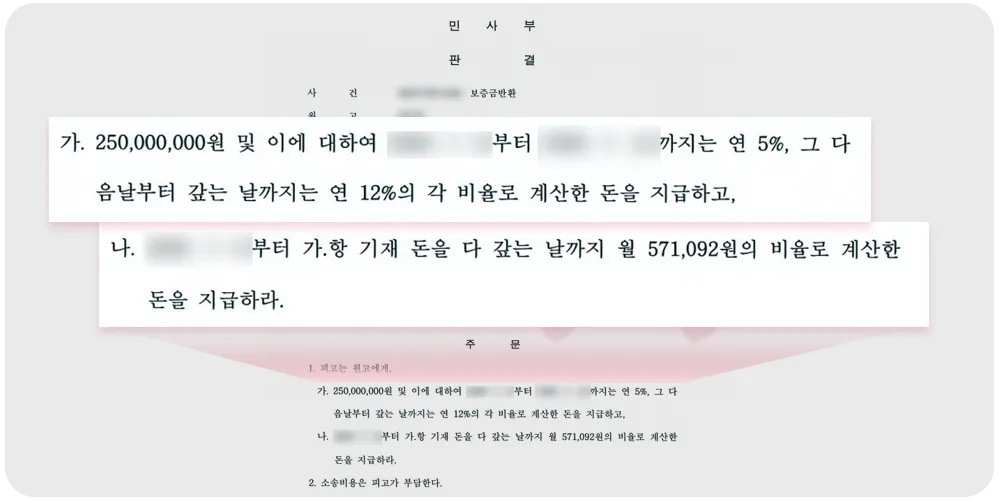 전세보증금 강제집행판결문