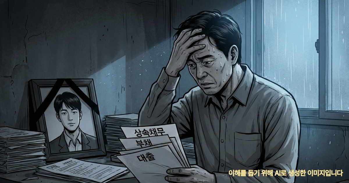 상속 빚 문제로 절망하는 사람