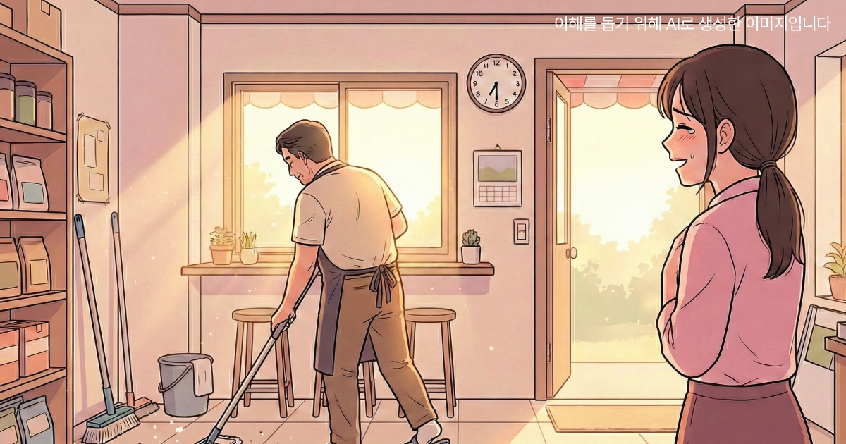 딸을 도와주는 계부의 모습