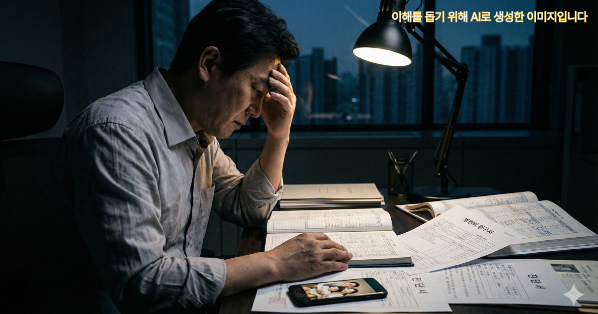 주변 상황 때문에 어쩔 수 없이 회사 돈 횡령을 하는 모습