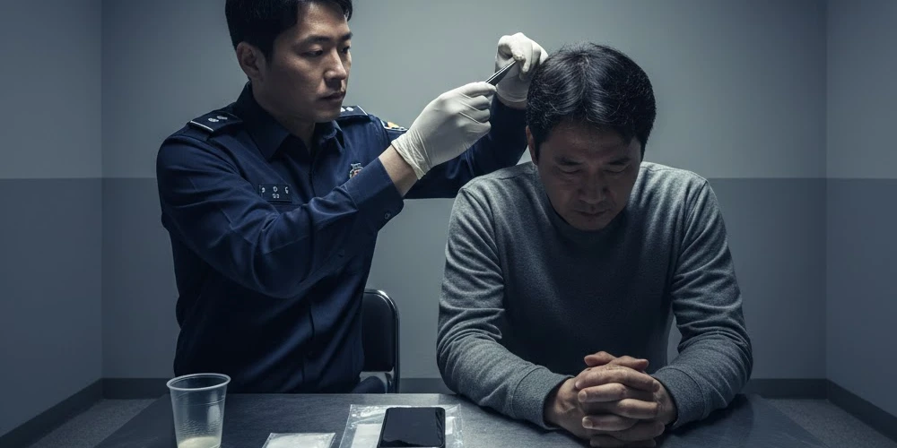 마약검사 당하는 사람의 이미지