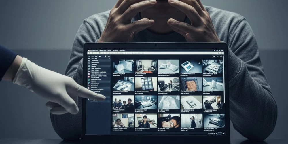 카찰죄 수사받는 남자의 이미지