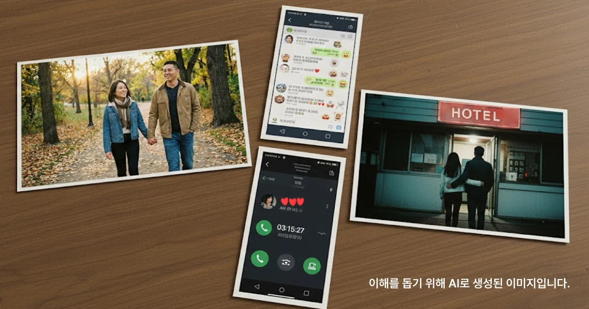 외도하는 아내와 상간남의 만남 증거 사진