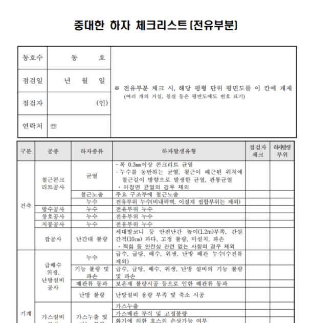 국토교통부 중대한 하자 판단기준 매뉴얼