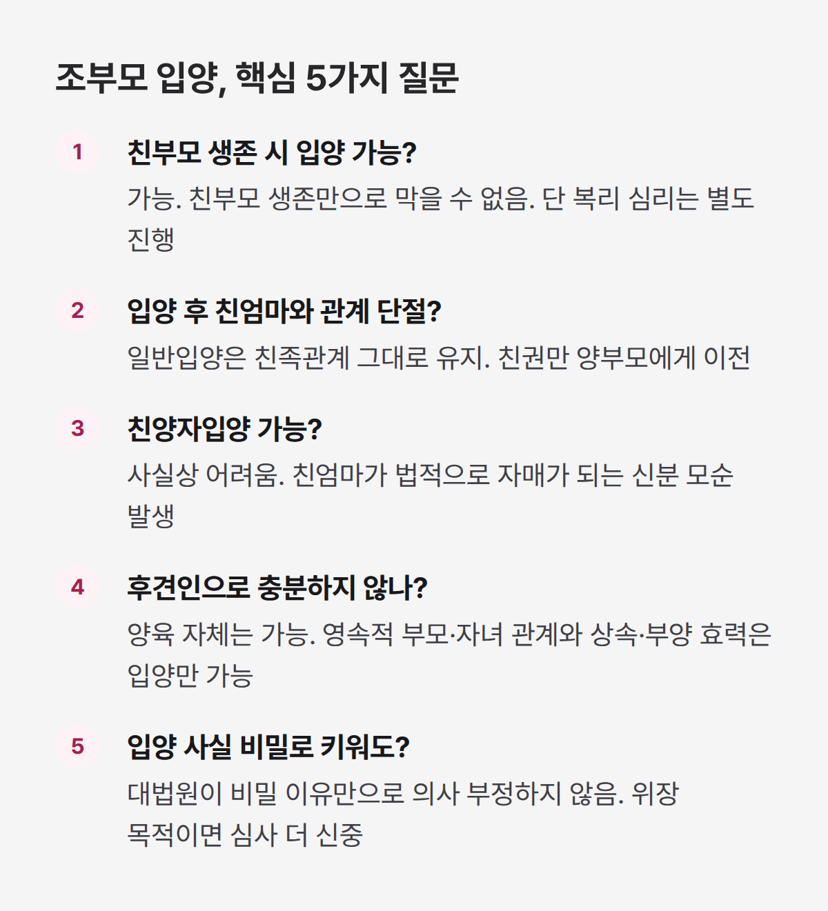 조부모 손주 입양 핵심 5가지 질문 정리