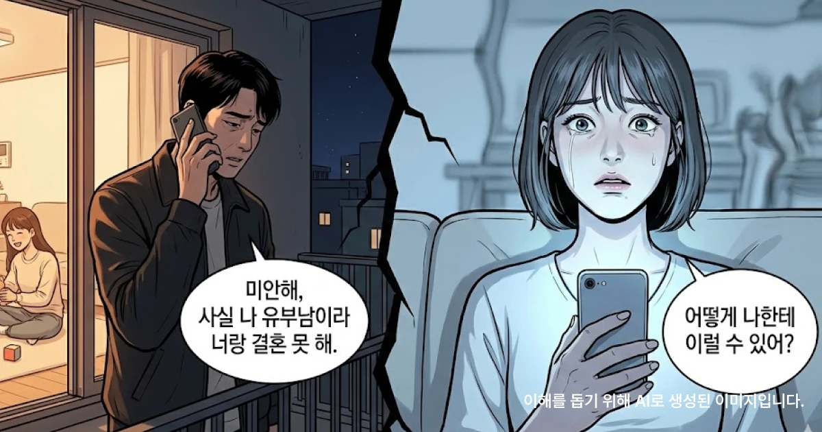 미혼인줄 알고 결혼까지 생각했으나 유부남의 거짓말로 한순간에 내연녀가 되어버린 상황