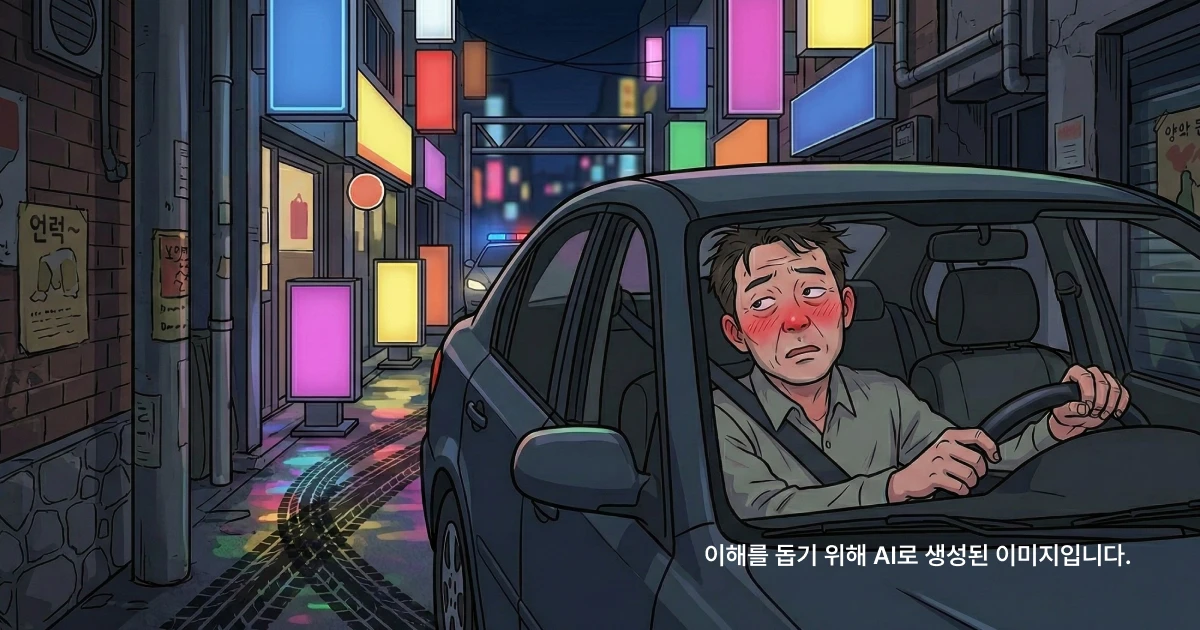 술을 마신 뒤 골목에서 운전하려는 남자