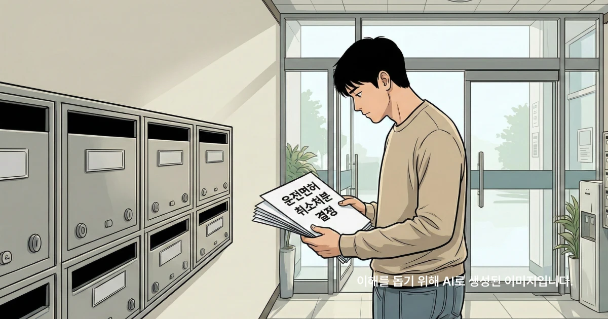 경찰 조사 귀가 후 우편함을 바라보는 남자