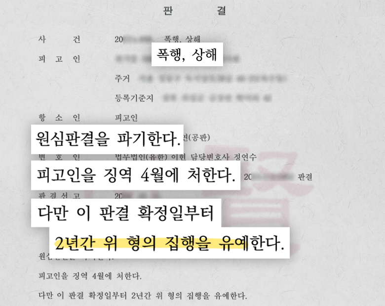 집행유예 기간 중 범죄 다시 집행 유예로 이끌어낸 판결문