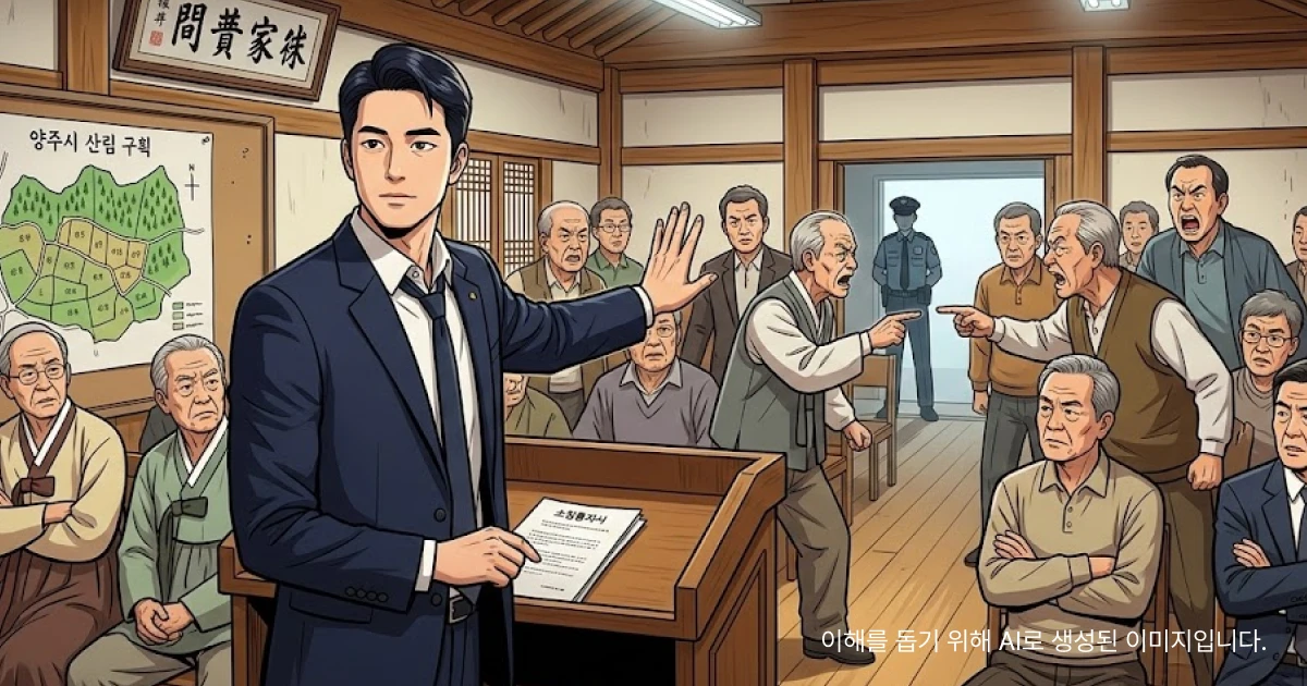 조상 땅 찾기 과정에서 발생한 토지 소유권 분쟁 상황