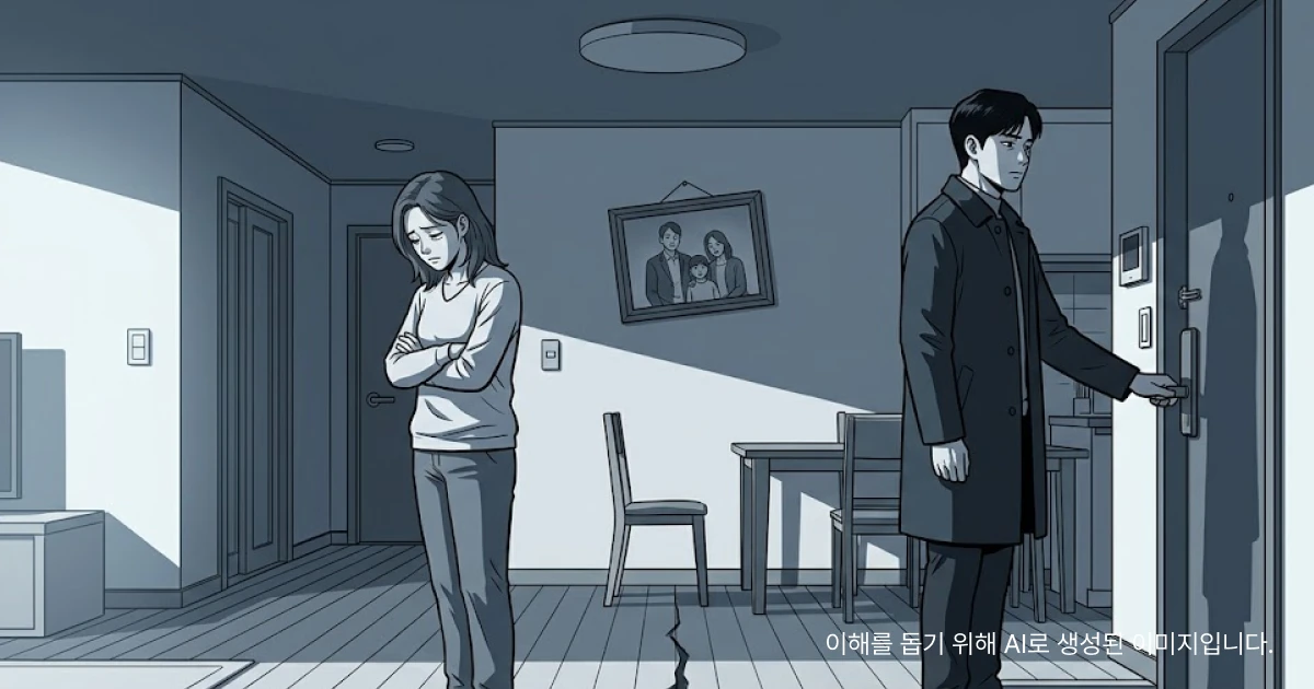 이혼소송 중 생활비 문제로 갈등하는 부부 이미지