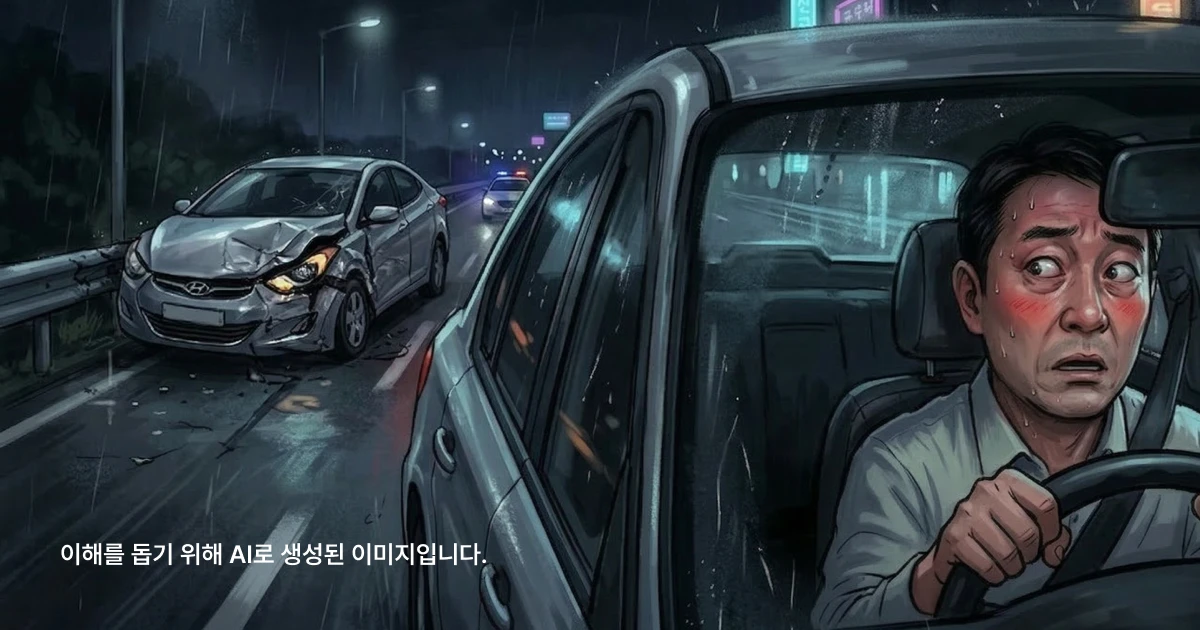 음준운전 뺑소니 후 도망가는 운전자