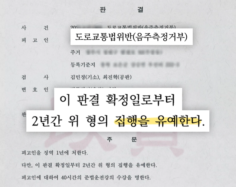 도로교통법위반 집행유예 판결문