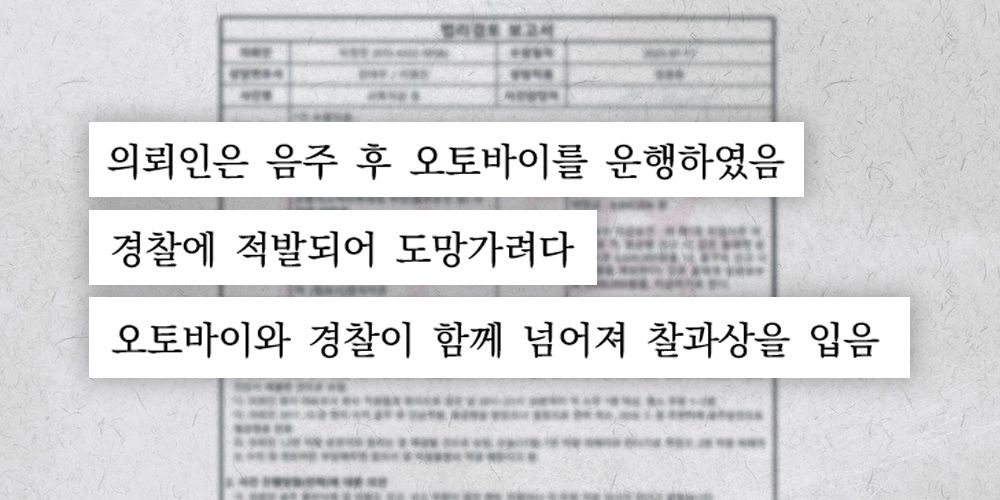 특수공무집행방해 사례가 적힌 법리검토보고서