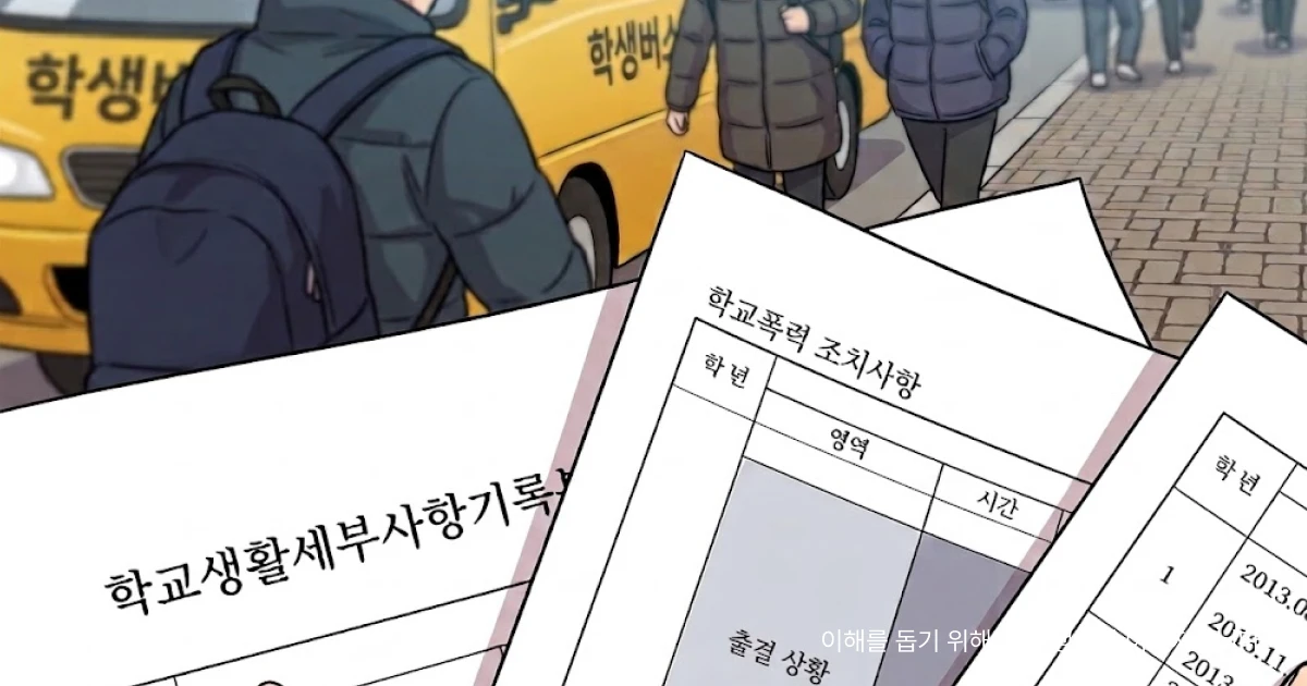 학교폭력 생활기록부를 나타내는 이미지