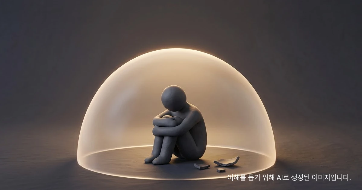 가정폭력으로 두려움을 표현하는 이미지