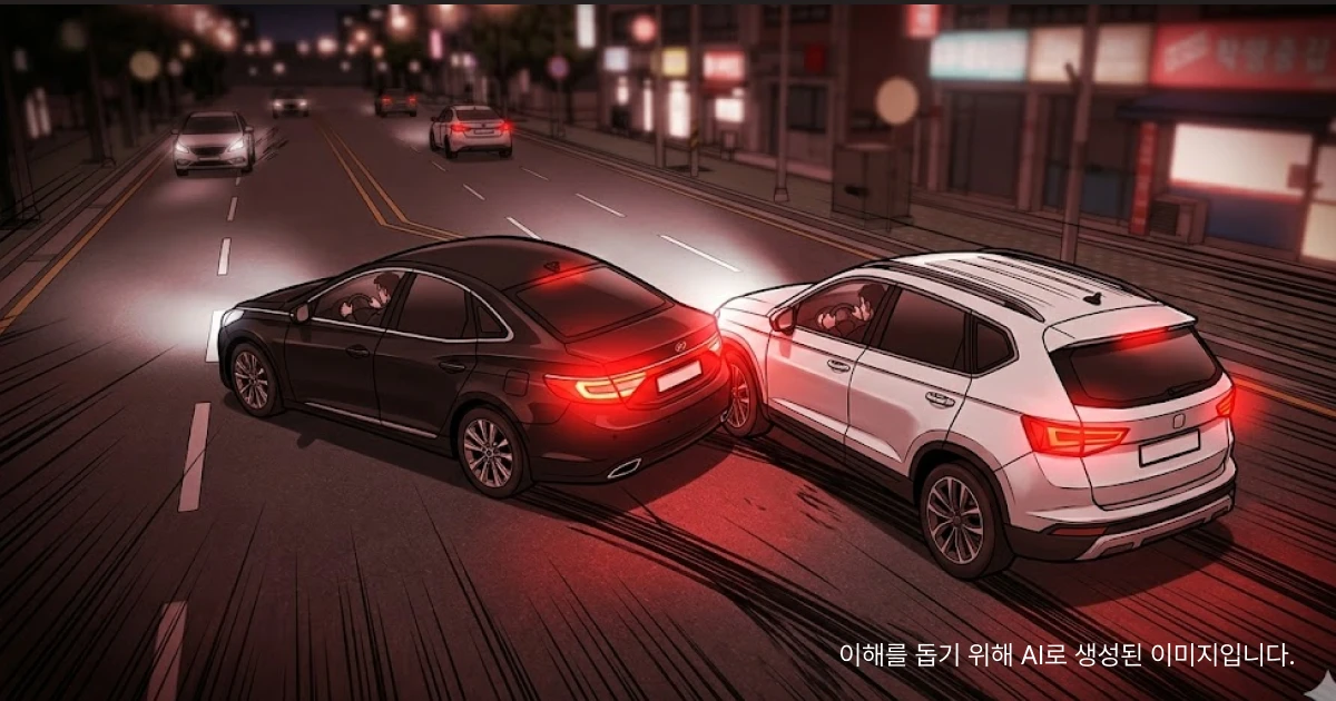 보복운전 상황을 나타내는 이미지