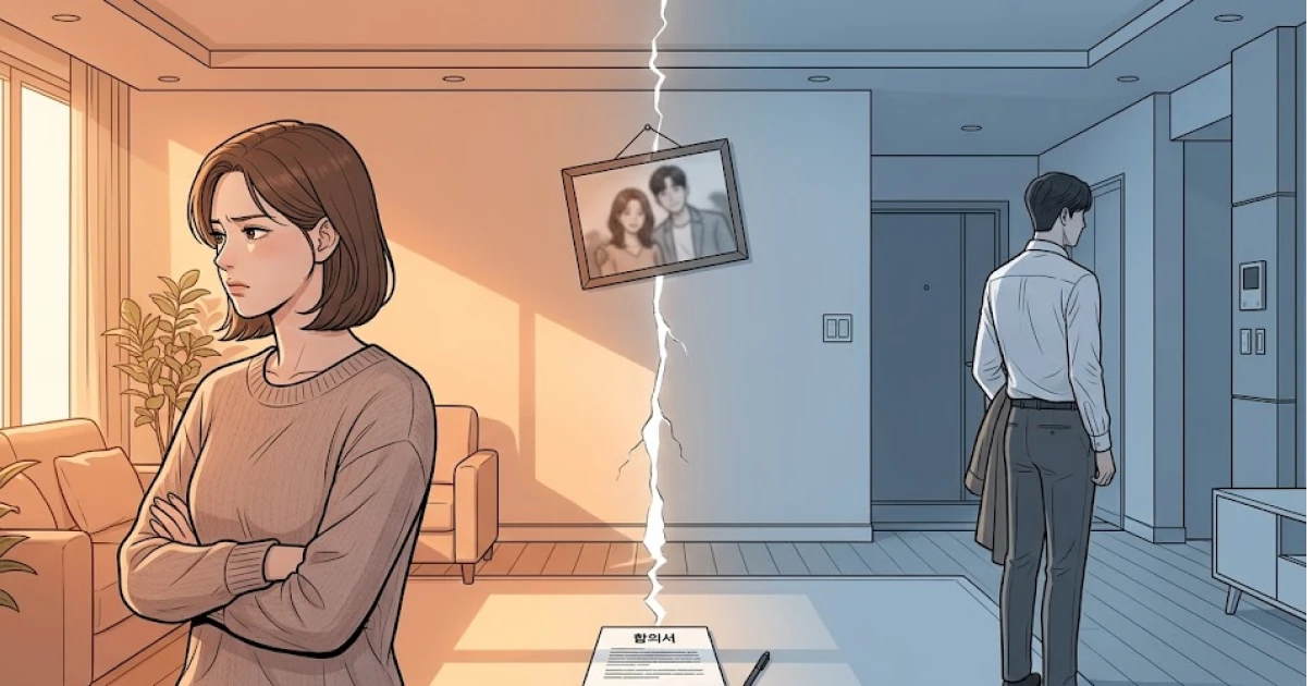 사실혼 관계 이혼 예정인 부부의 이미지