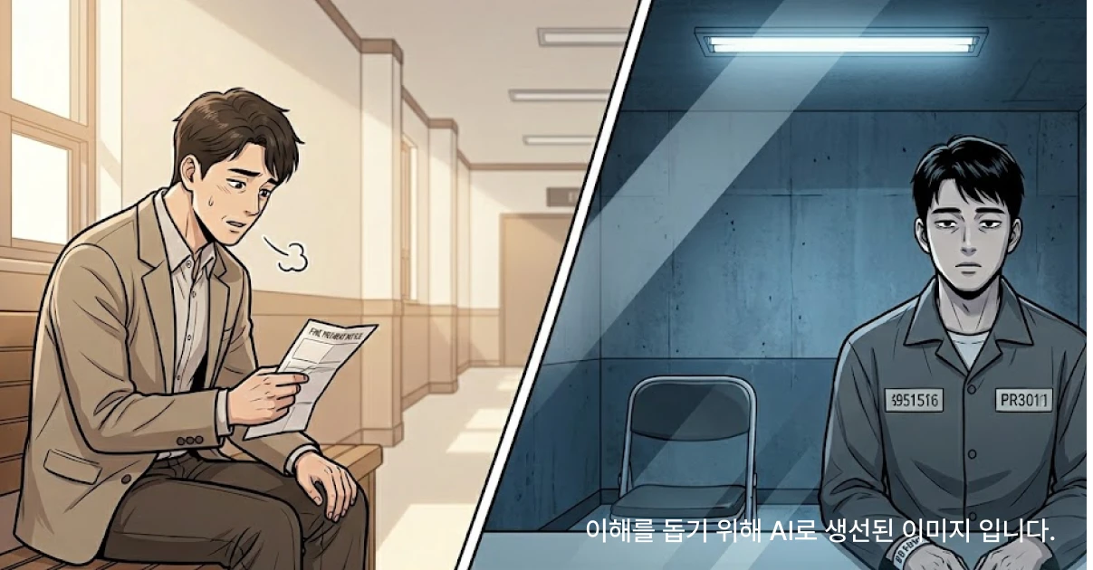 단순 음주운전으로 벌금형 받은 사람과 음주운전 교통사고로 징역형을 받은 사람의 이미지