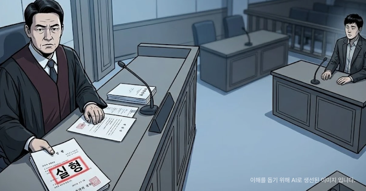 무면허 음주 사고로 실형 판결하는 판사의 이미지