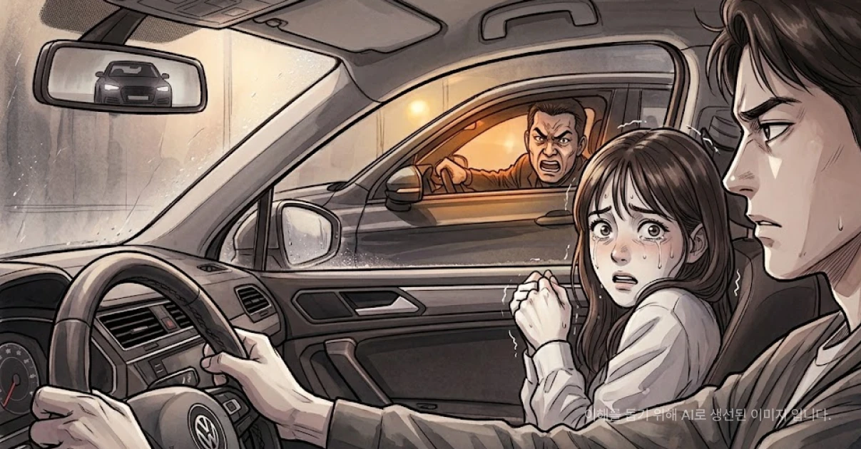 1차선 추월 후 위협 받는 보복운전 기소유예 사례