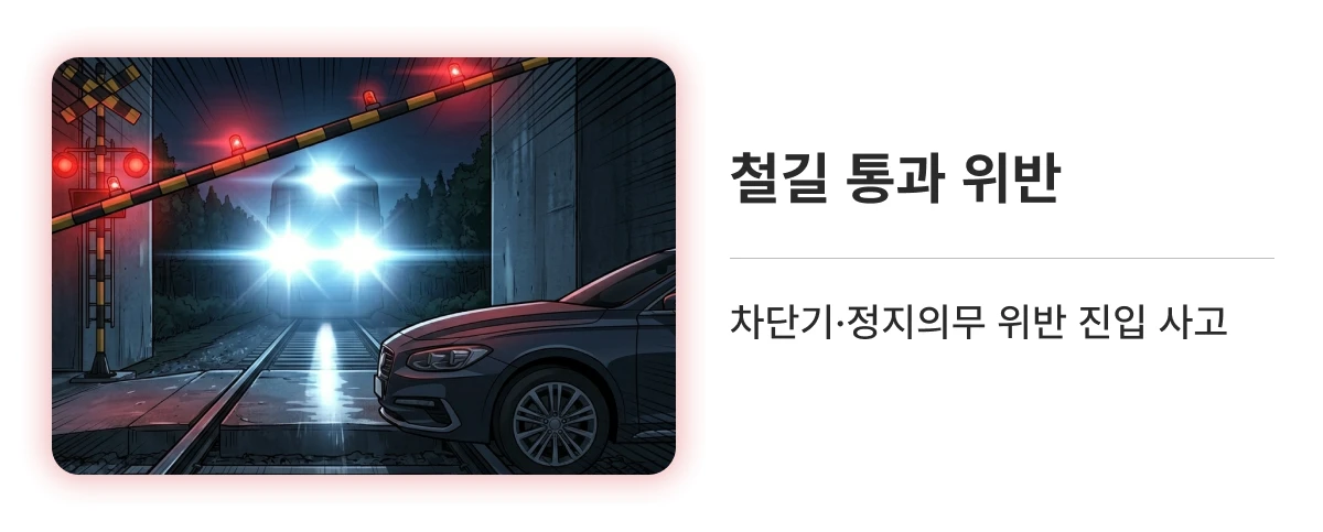 10대 중과실 철길 건널목 통과 방법 위반 이미지