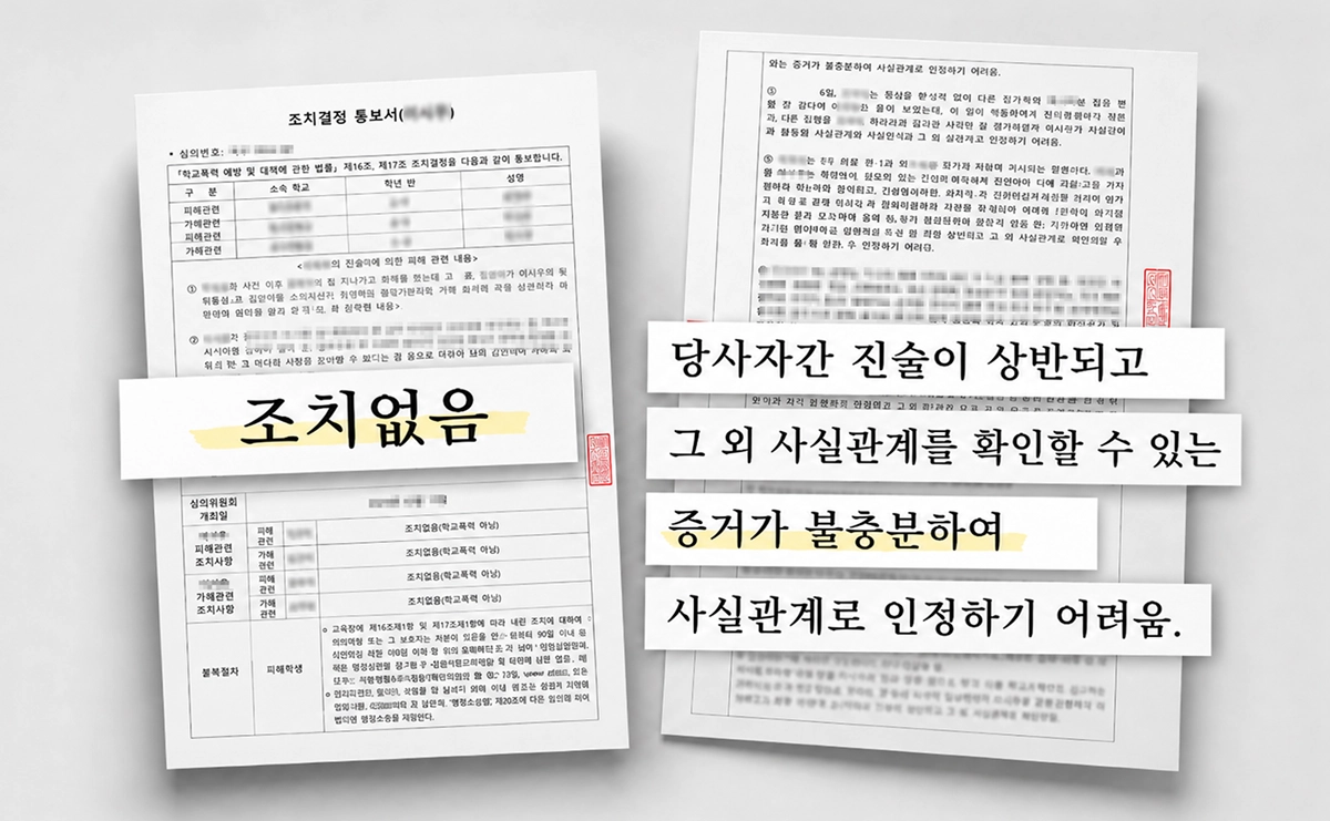 의뢰인의 조치결정 통보서 이미지