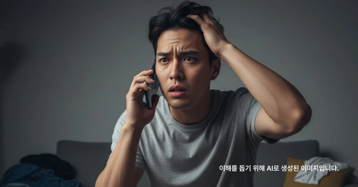 빌려준 돈을 받기 위해 연락했지만 상대방과 연락이 두절되어 당황하는 의뢰인 모습