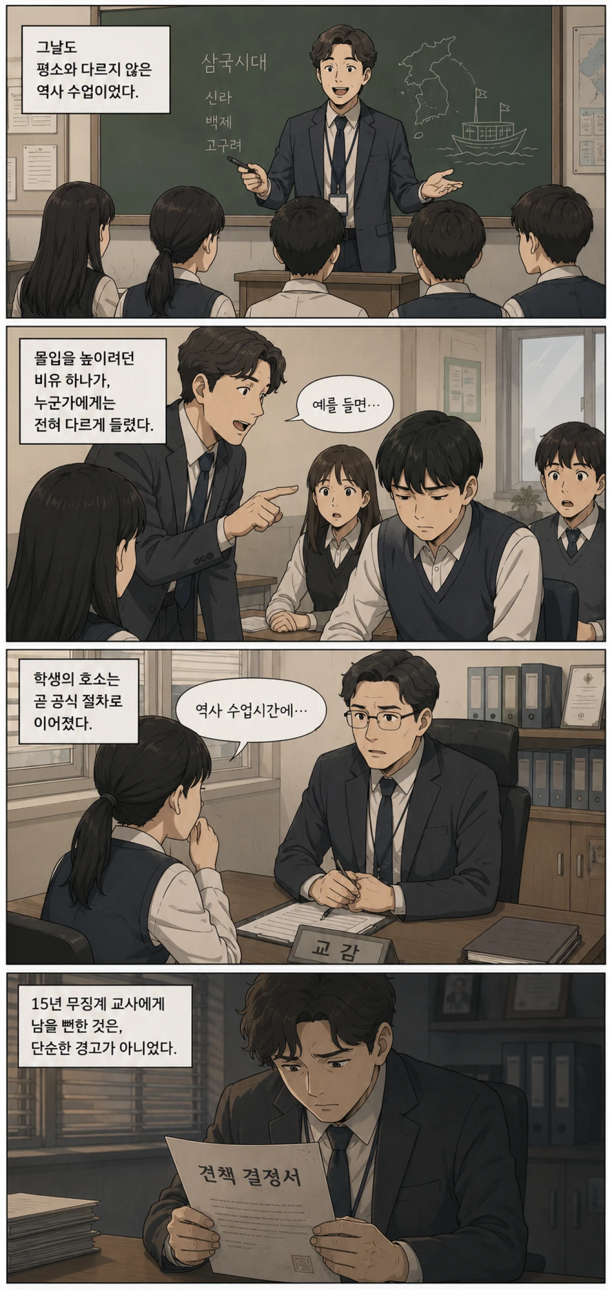 15년 무징계 교사가 징계를 받게 된 계기