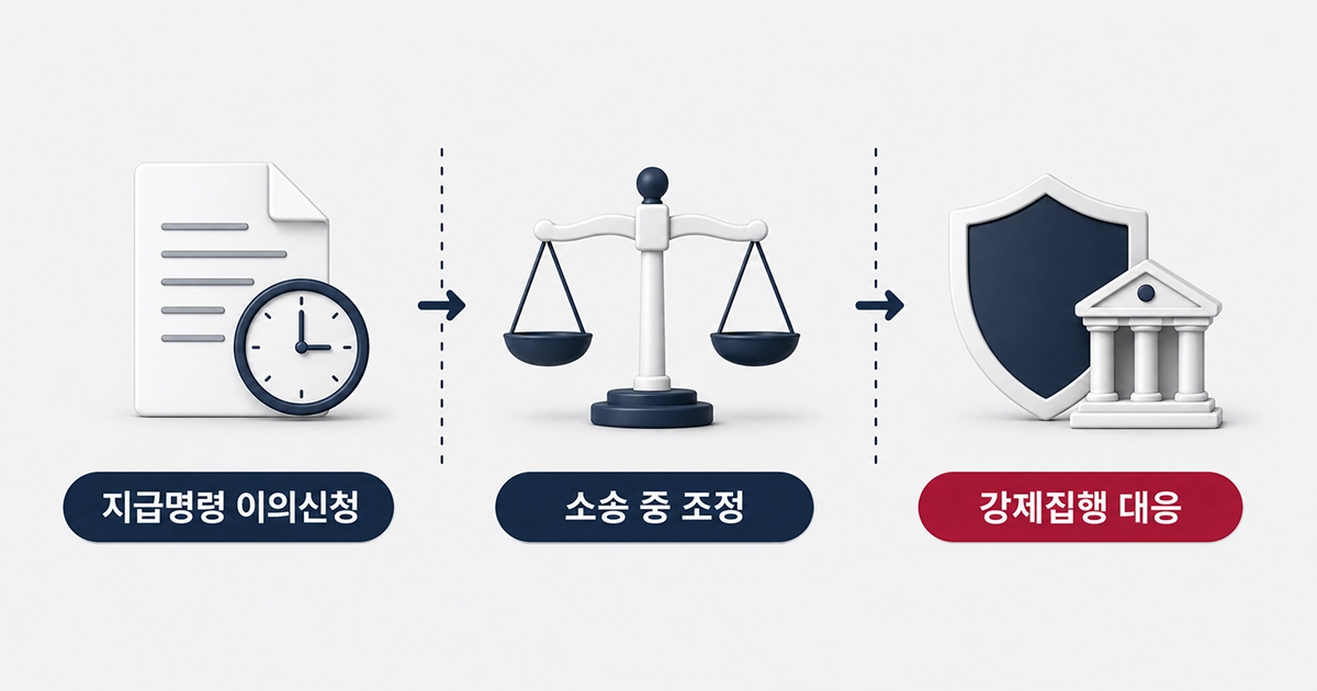 지급명령 이의신청, 소송 중 조정, 강제집행 대응의 3단계 대응