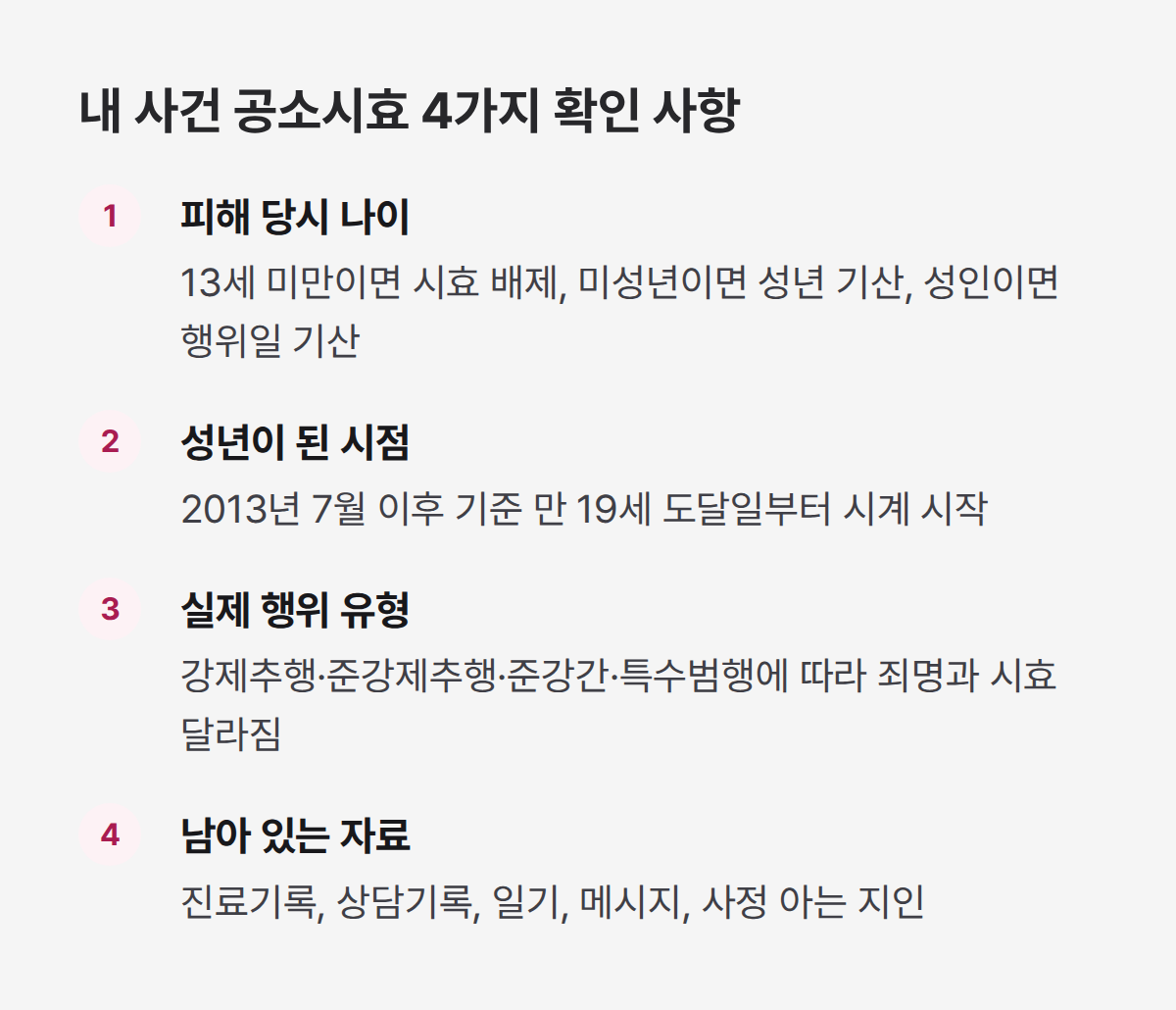 공소시효 확인하는 4가지 방법