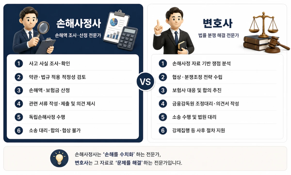 손해사정사와 변호사의 차이