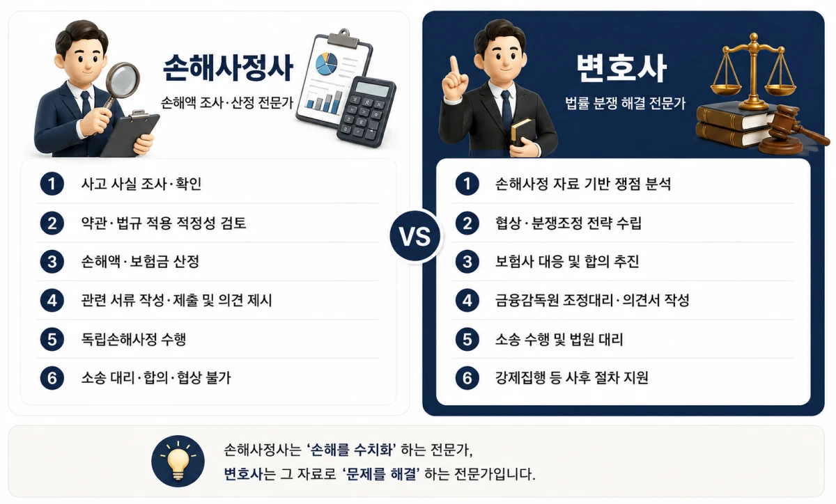 손해사정사와 변호사차이