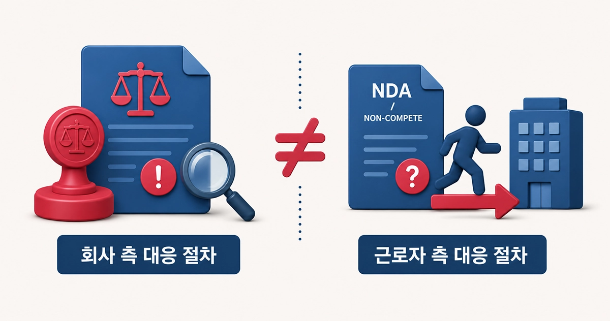 사용자와 근로자는 서로 다른 체크리스트가 필요하다는 내용의 이미지