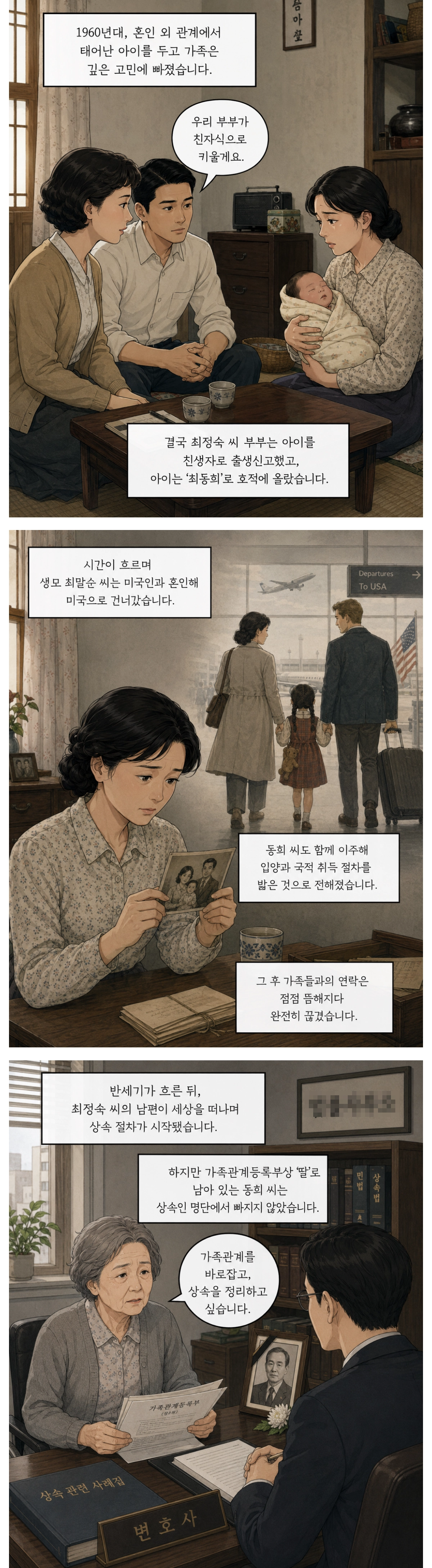 의뢰인 최정숙(가명) 씨의 사연 웹툰컷