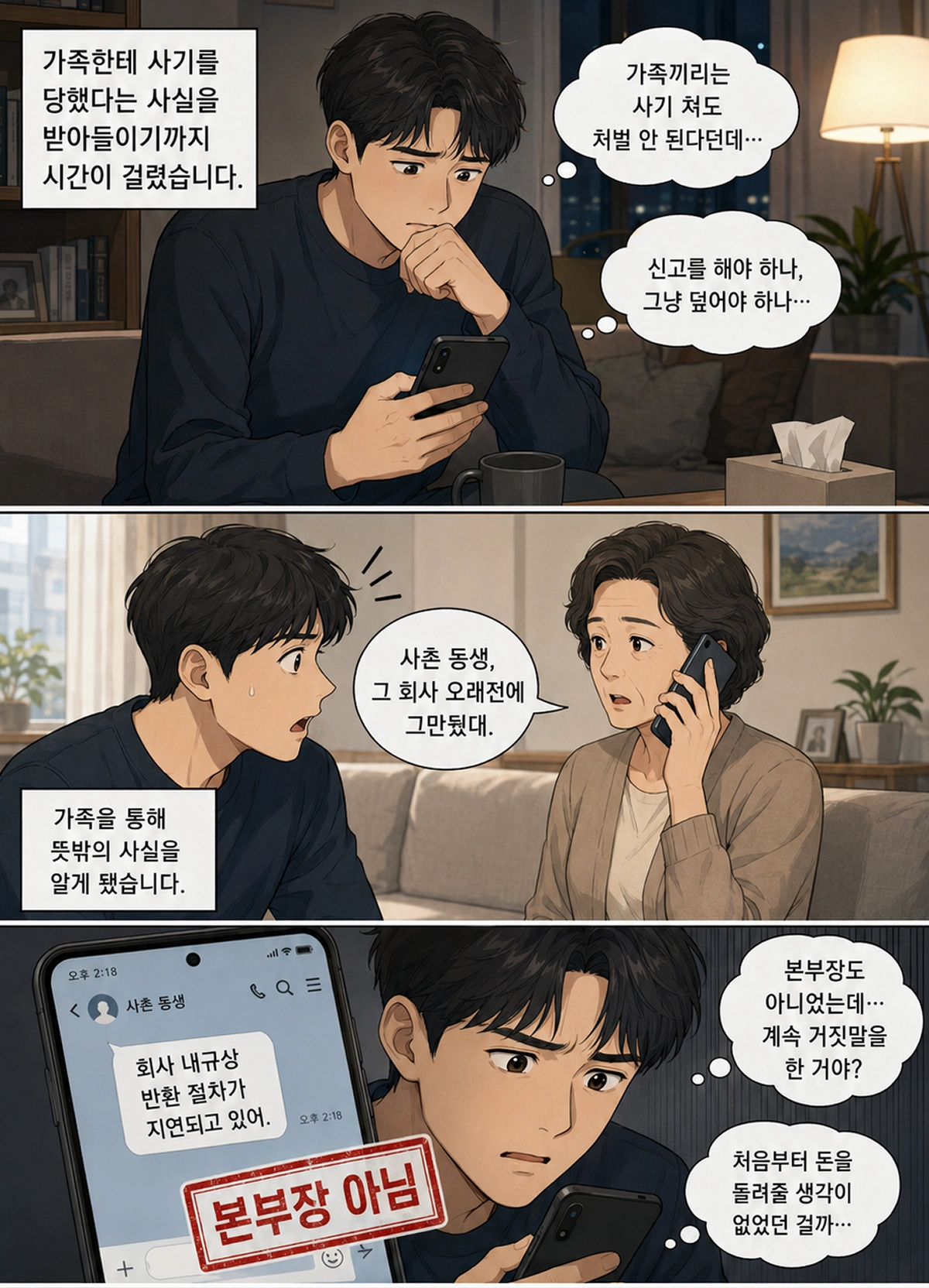 가족이라서 더 망설였던 의뢰인의 상황 묘사 이미지