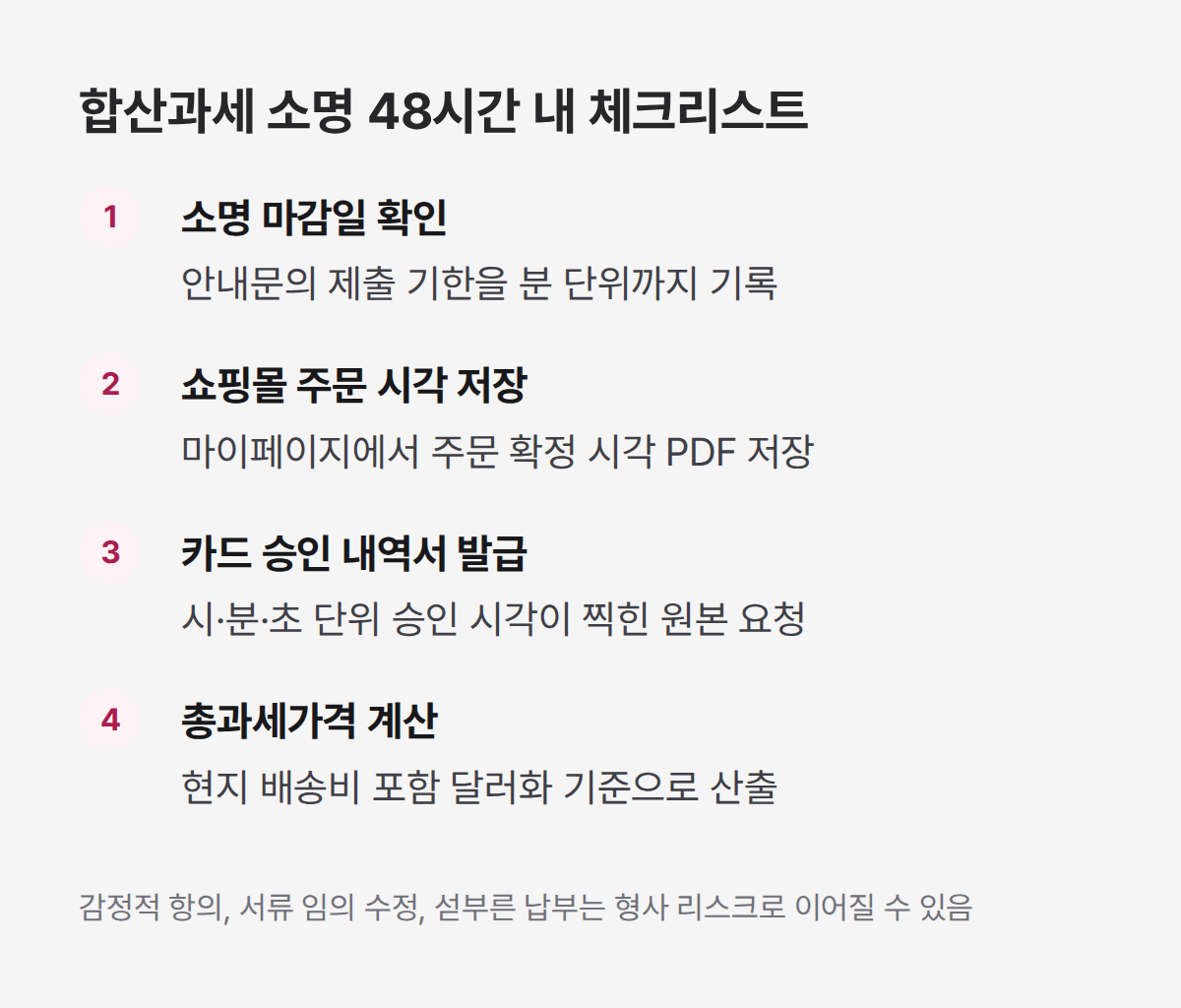 해외직구 합산과세 소명 대응 48시간 체크리스트 4가지 핵심