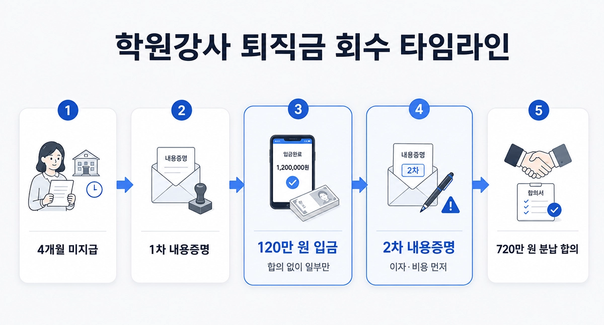 학원강사 퇴직금 회수 타임라인