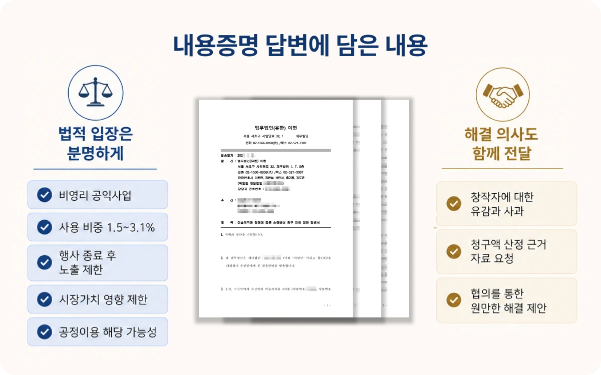 내용증명 답변에 담은 내용