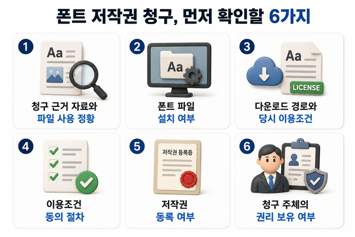 폰트 저작권 청구 전 확인해야하는 것