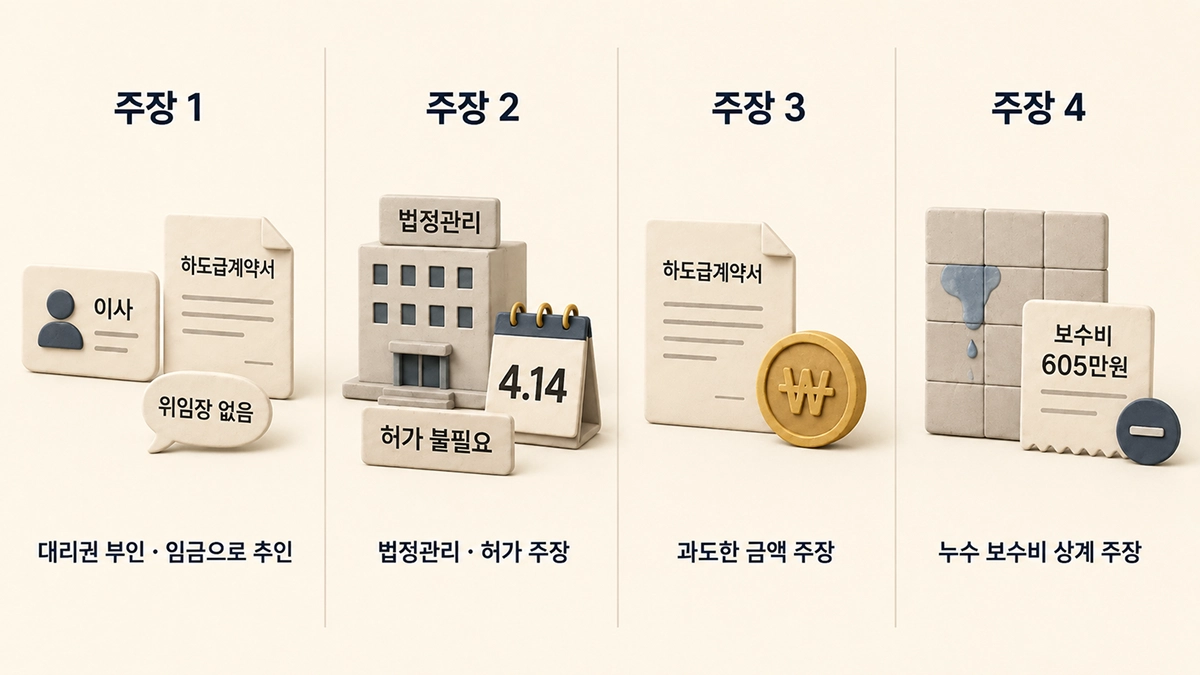항소심에서 오간 네 가지 주장
