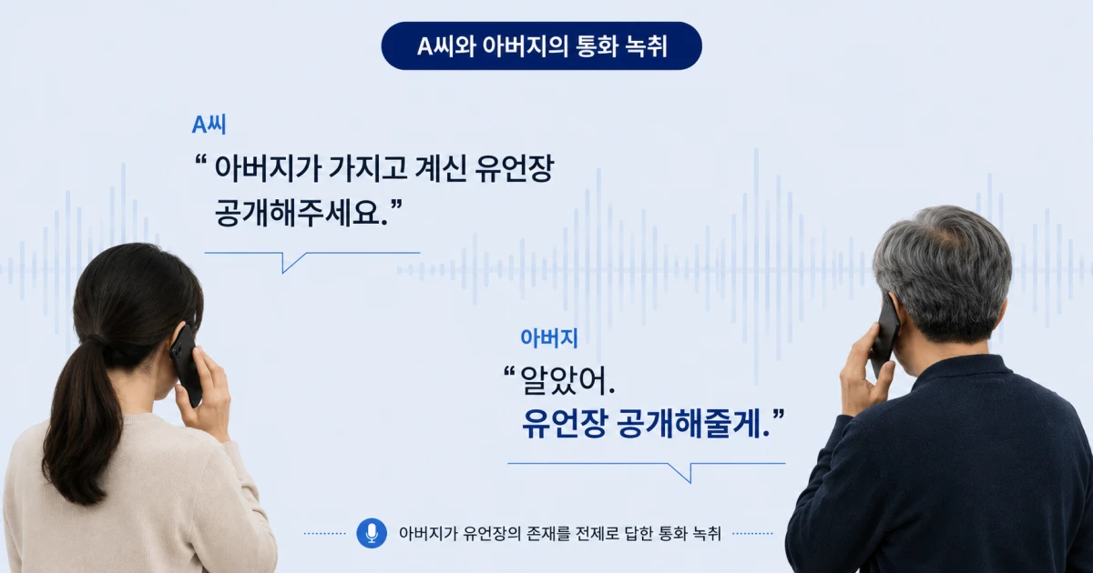 유언장을 공개해주겠다는 통화 녹취