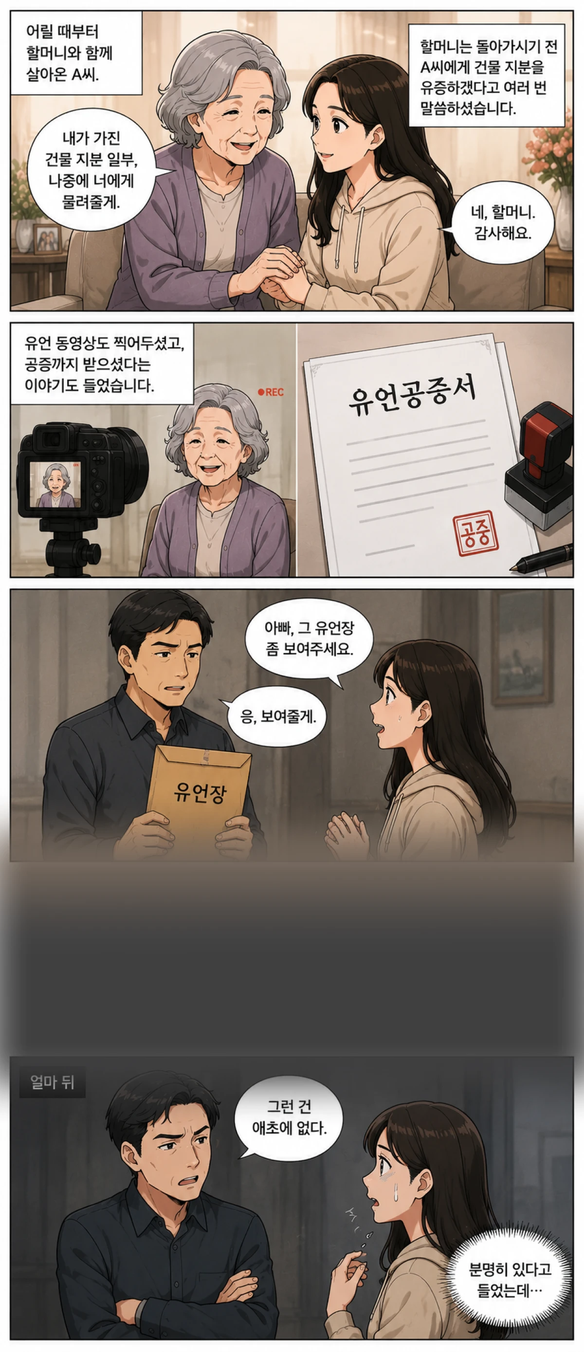 유증 받기로 했는데 유언장이 없어진 과정