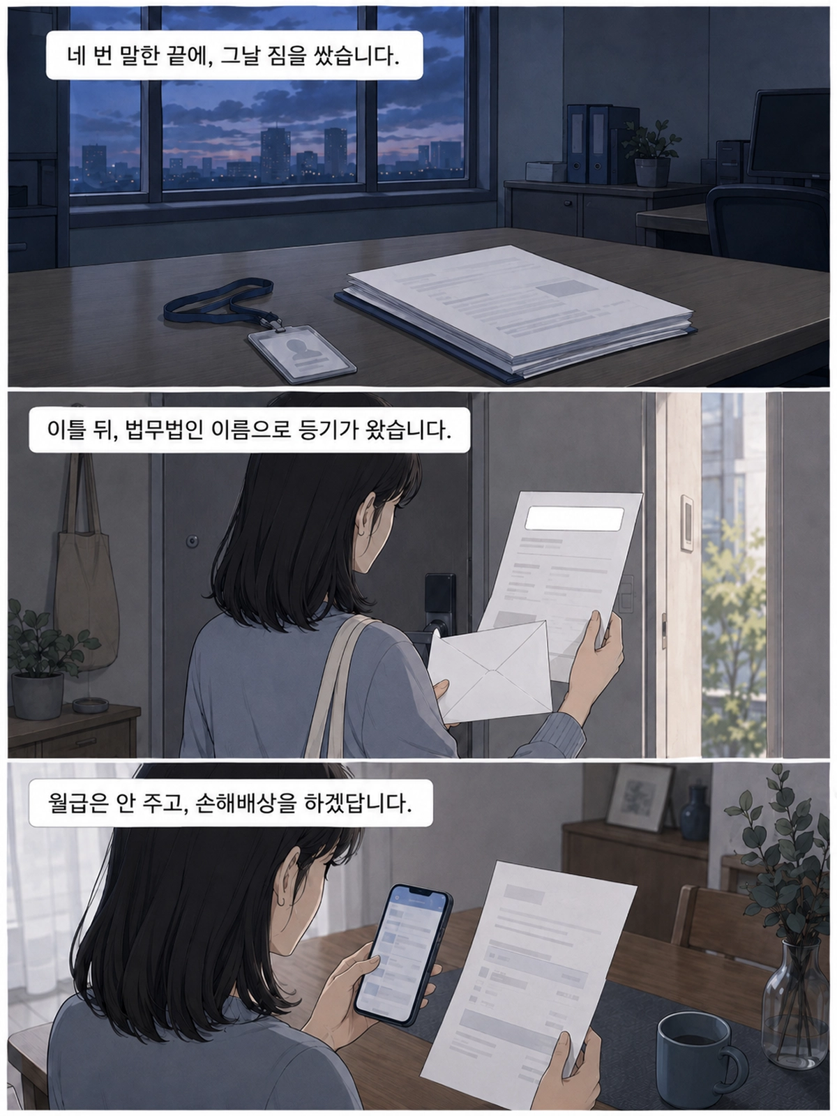 퇴사 후 손해배상 받은 의뢰인 모습