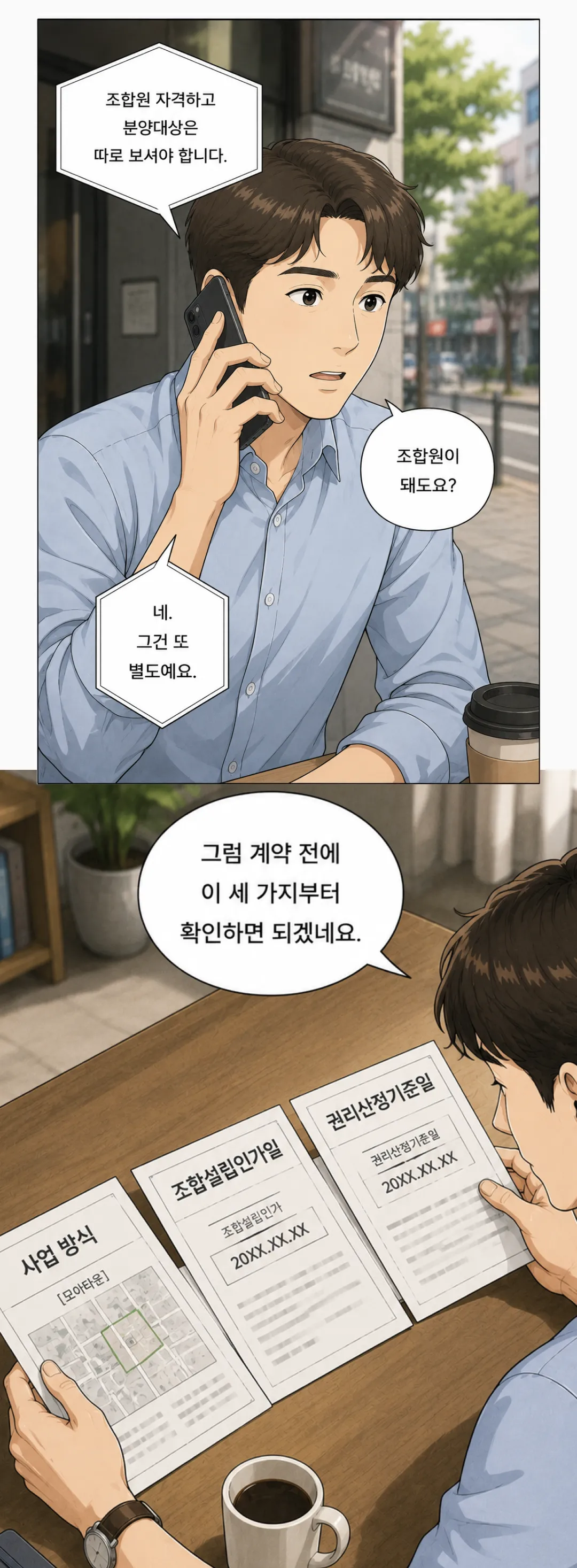 모아타운 예정지 매수 계약 전에 확인할 세 가지 웹툰컷