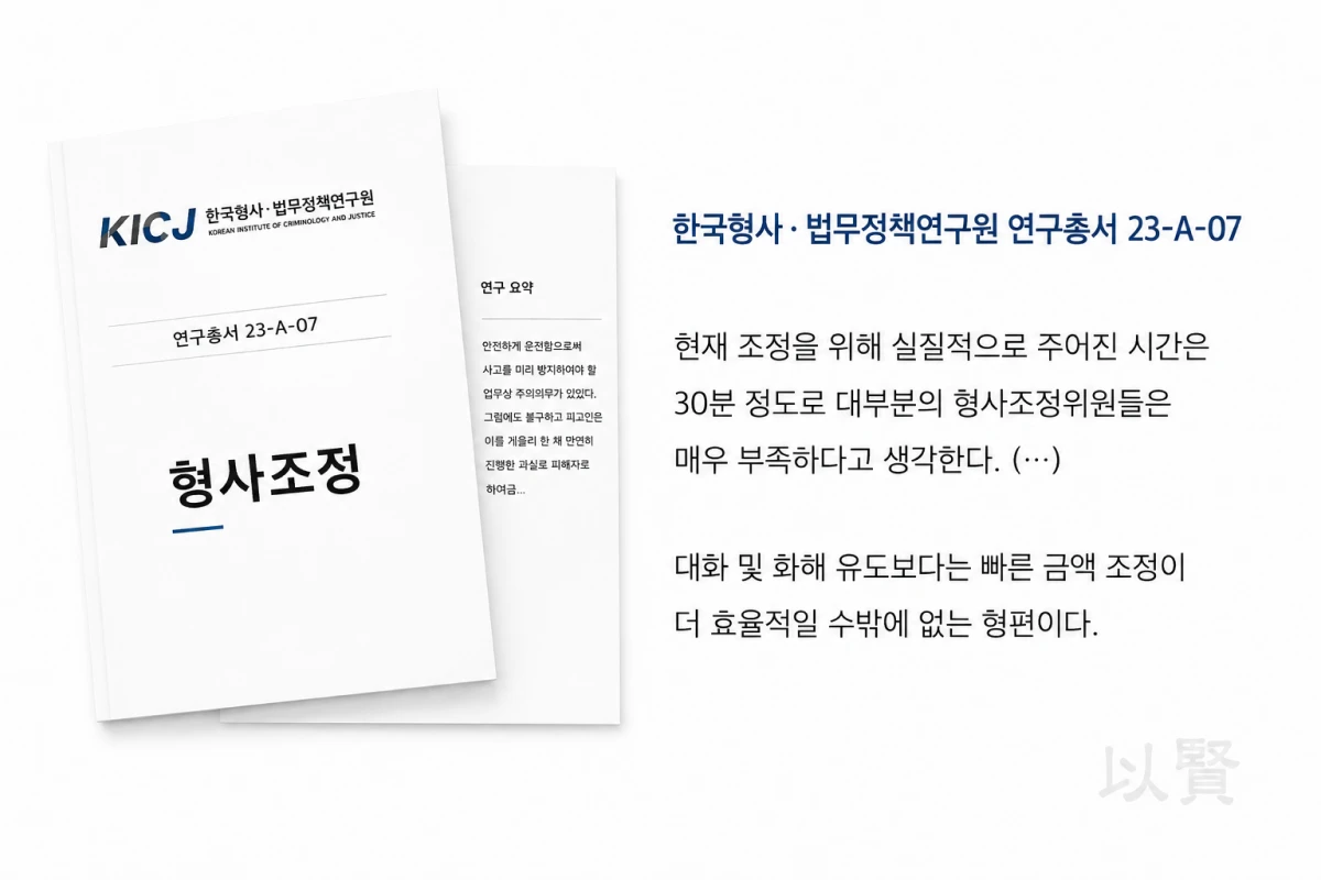 형사 조정 시간이 너무 짧다는 연구내용